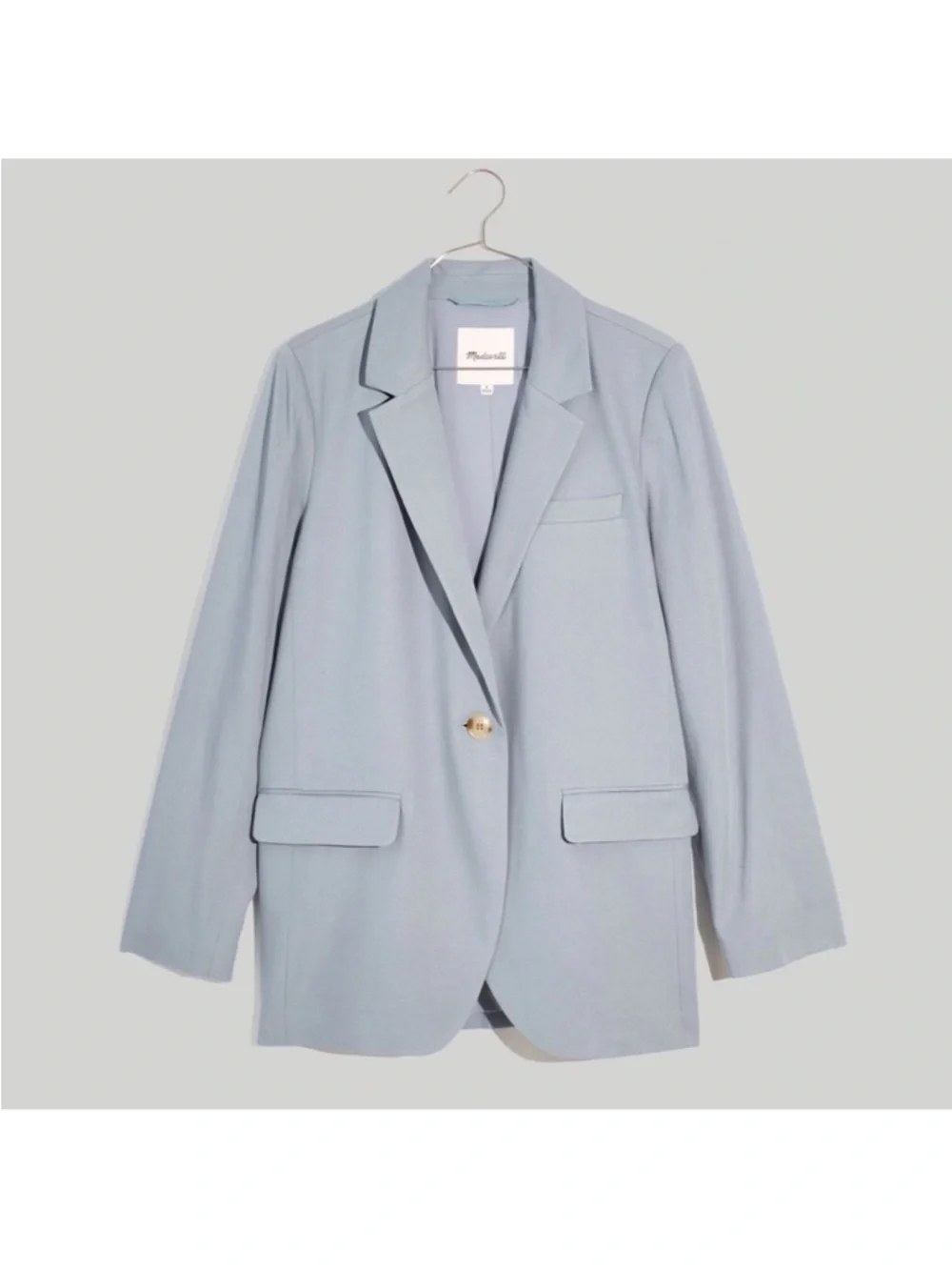 Madewell The Plus Larsen Blazer‎ in Drapeweave In Overcast Size 2X NWT